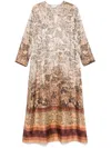 Pierre-louis Mascia Cialda Midi Dress In Neutrals