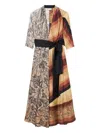 Pierre-louis Mascia Cialda Patchwork Wrap Maxi Dress In Multi