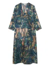 Pierre-louis Mascia Cialda V-neck Print Dress In Blue