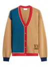 Pierre-louis Mascia Colour-block Panelled Cardigan In Brown