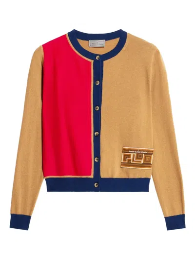 Pierre-louis Mascia Colour-block Panelled Cardigan In Nude