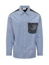 Pierre-louis Mascia Pierre Louis Mascia Silk And Cotton Shirt In Azzurro