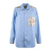 Shop Pierre-louis Mascia Cotton Silk Blend Patchwork Shirt