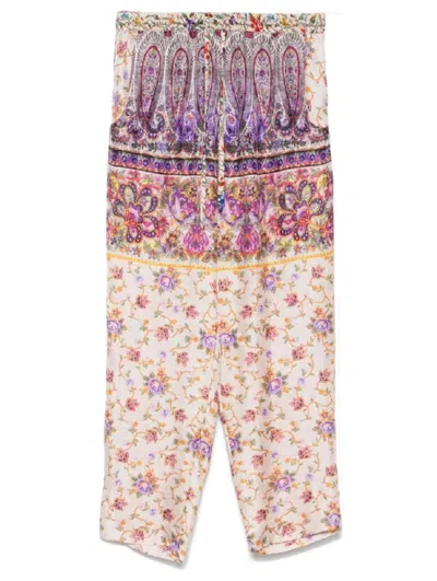 PIERRE-LOUIS MASCIA CROPPED MULTI-PATTERNED ALOE TROUSERS