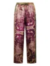 Pierre-louis Mascia Damask-print Drawstring-waist Trousers In Pink