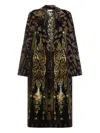 Pierre-louis Mascia Damask-print Velvet Coat In Brown