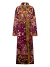 Pierre-louis Mascia Damask-print Velvet Robe In Purple