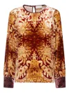 Pierre-louis Mascia Damask-print Velvet Shirt In Brown