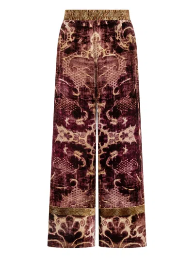 PIERRE-LOUIS MASCIA DAMASK-PRINT VELVET TROUSERS