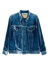 Pierre-louis Mascia Pierre Louis Mascia Denim Print Jacket In Blue