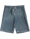 Pierre-louis Mascia Denim-print Shorts In Blue