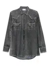Pierre-louis Mascia Pierre Louis Mascia Denim Print Silk Shirt In Blue