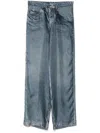 Pierre-louis Mascia Pierre Louis Mascia Denim Print Silk Trousers