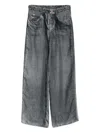 Pierre-louis Mascia Pierre Louis Mascia Denim Print Silk Trousers In Blue