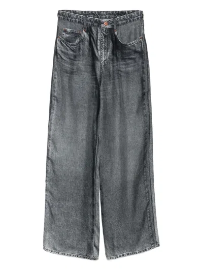 Pierre-louis Mascia Pierre Louis Mascia Denim Print Silk Trousers In Blue