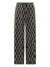 Pierre-louis Mascia Diamond-pattern Drawstring Trousers In Black