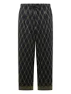 Pierre-louis Mascia Diamond-pattern Drawstring-waist Trousers In Black