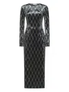 Pierre-louis Mascia Diamond-pattern Maxi Dress In Black