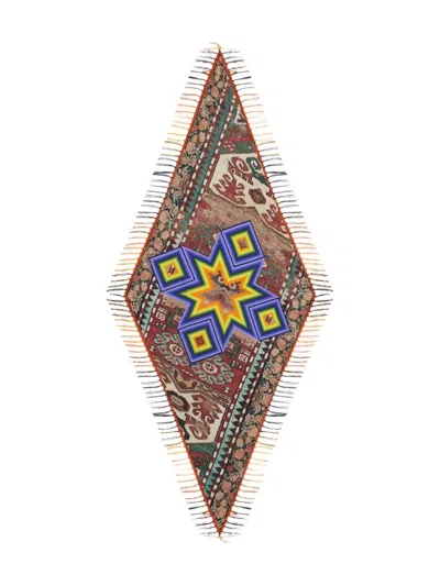 Pierre-louis Mascia Diamond-shaped Fringed Scarf In Brown