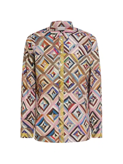 Pierre-louis Mascia Diomede Patchwork Shirt In Multi