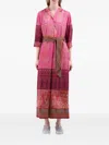 Pierre-louis Mascia Diomedes Belted Shirt Dress In Red