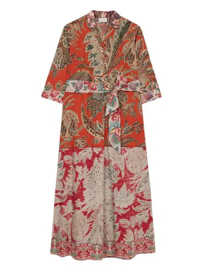 Pierre-louis Mascia Diomedes Paisley-print Belted Dress In Multi