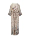 Pierre-louis Mascia Beige Floral Silk Long Dress