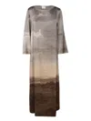 Pierre-louis Mascia Abstract-pattern Maxi Dress In Brown