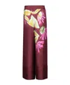Pierre-louis Mascia Wide-leg Bordeaux Trousers With Floral Print