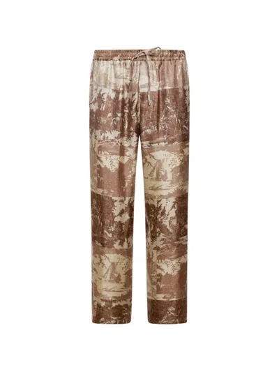 Pierre-louis Mascia Elasticated-waistband Trousers In Brown
