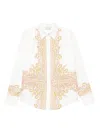 Pierre-louis Mascia Pierre Louis Mascia Embroidered Silk Shirt In White