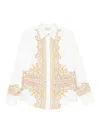 Pierre-louis Mascia Pierre Louis Mascia Embroidered Silk Shirt In White