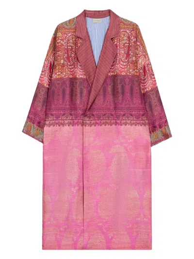 Pierre-louis Mascia Enekam Paisley-print Double-breasted Coat In Neutral