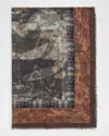 Pierre-louis Mascia Euclide Floral-print Cashmere Scarf In Brown