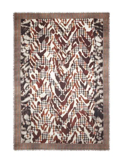 Pierre-louis Mascia Euclides Printed Scarf In Brown