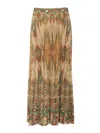 Pierre-louis Mascia Pierre Louis Mascia Printed Silk Skirt In Beis