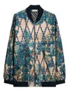 Pierre-louis Mascia Falson Tapestry Balloon-sleeve Bomber Jacket In Blue