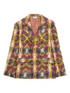 Pierre-louis Mascia Fancy Double-breasted Patterned Blazer In Multi