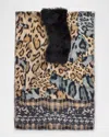 Pierre-louis Mascia Fancy Shearling Pattern Scarf In 512818101 Animal Multi