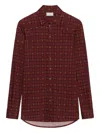 Pierre-louis Mascia Febo Geometric-print Shirt In Brown