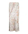 Pierre-louis Mascia Febos Floral Beige Silk Midi Skirt