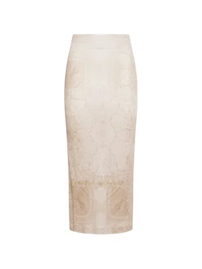 Pierre-louis Mascia Febo Pencil Skirt In Gray