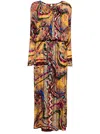Pierre-louis Mascia Woman Maxi Dress Mustard Size L Silk In Multicolor