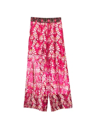 Pierre-louis Mascia Pierre Louis Mascia Printed Silk Trousers In Pink