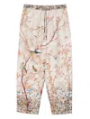 Pierre-louis Mascia Floral And Bird Print Aloe Trousers In Pink