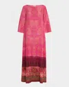 Pierre-louis Mascia Pierre Louis Mascia Printed Silk Maxi Dress In Pink Multi