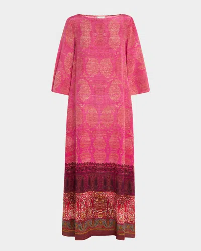 Pierre-louis Mascia Pierre Louis Mascia Printed Silk Maxi Dress In Purple
