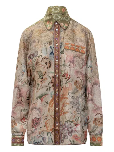 PIERRE-LOUIS MASCIA FLORAL-EMBROIDERED SHIRT