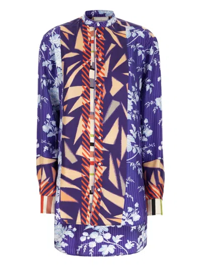 Pierre-louis Mascia Floral-geometric Print Shirt In Purple