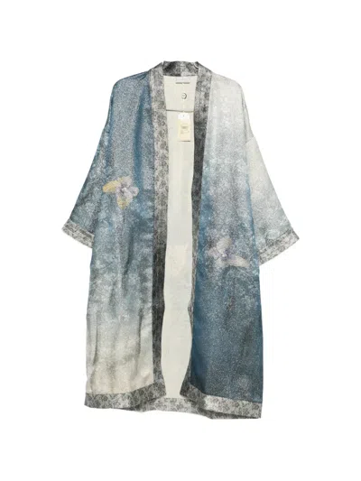 Pierre-louis Mascia Pierre Louis Mascia Kimono With Ample Sleeves In Blue